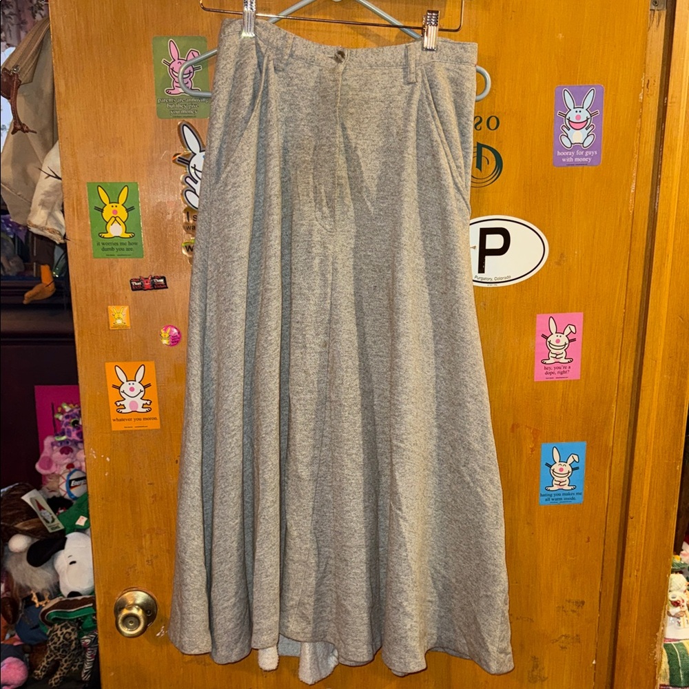 Norma Kamali Classic High-Waist Gray Maxi Skirt🍀
